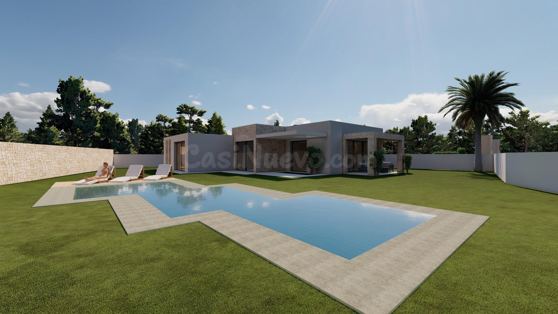 Villa de obra nueva en una sola planta en Calpe