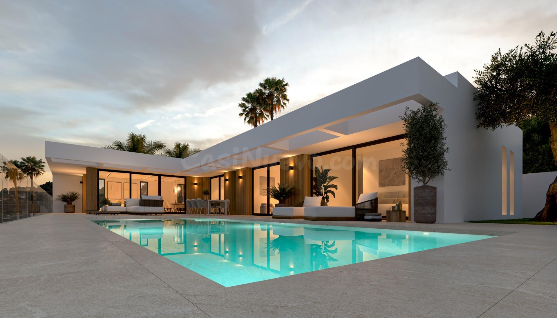 Villa de obra nueva con vistas al Peñón en Empedrola, Calpe