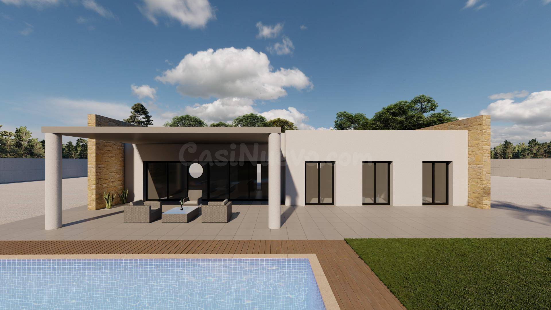 ☀️ Villa moderna en autopromoción con piscina y parcela de 10.000 m2 en Pinoso