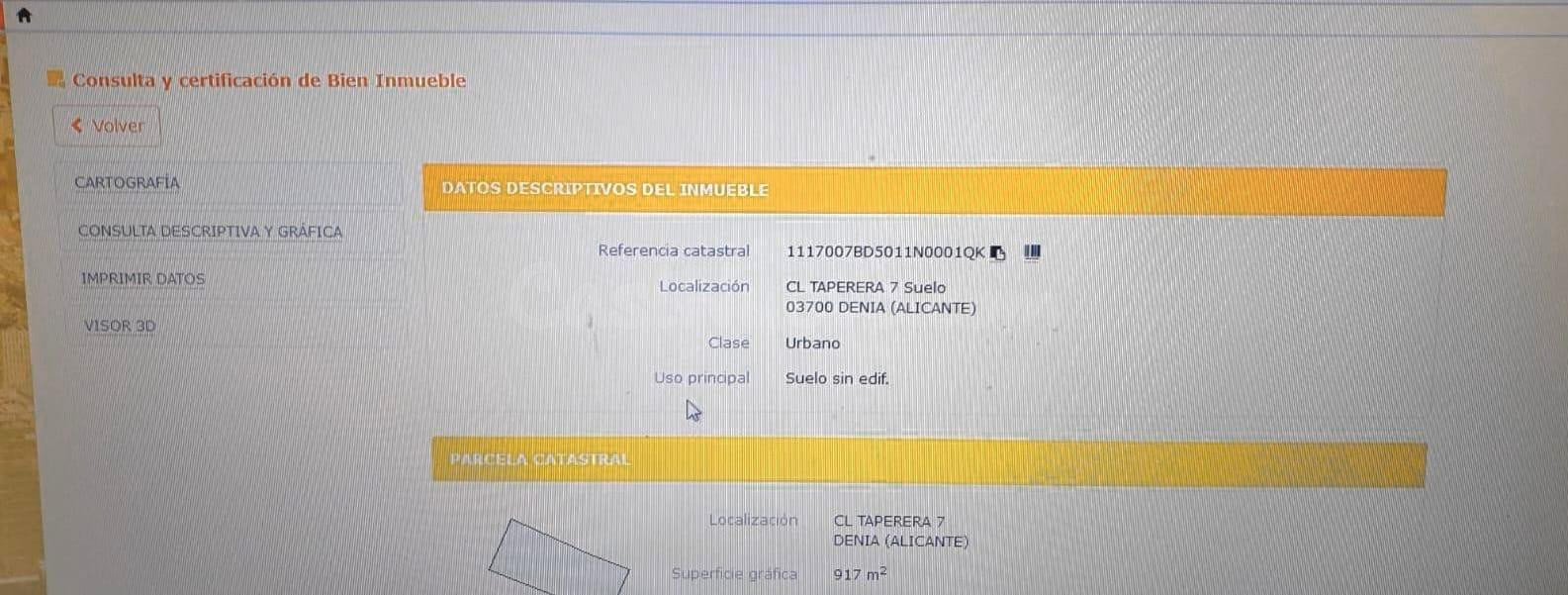 PARCELAS URBANA EN DENIA/ALICANTE