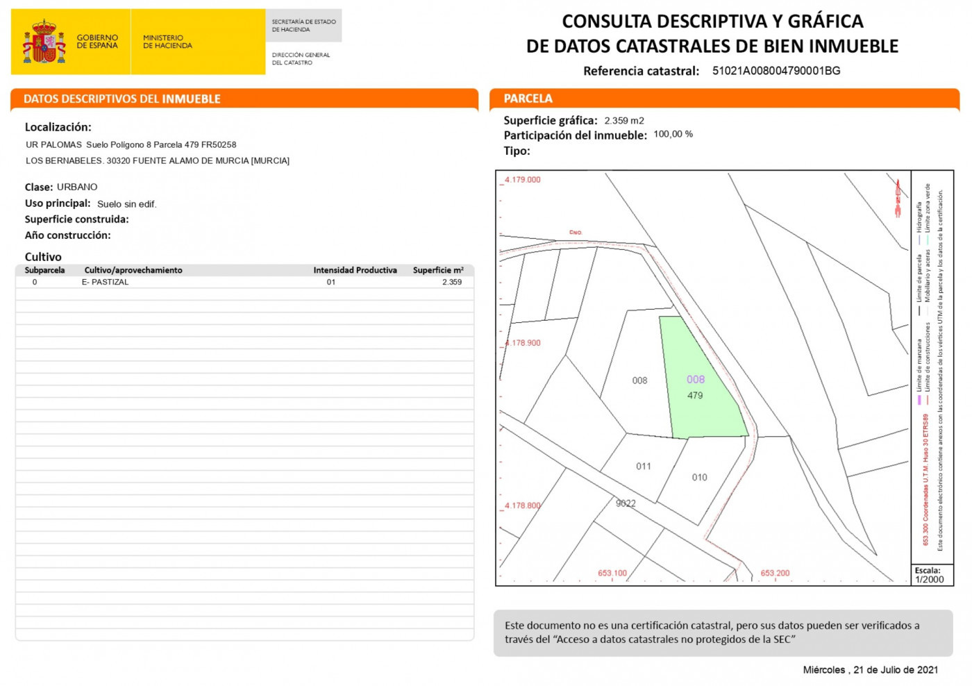 Terreno en venta en Fuente Álamo