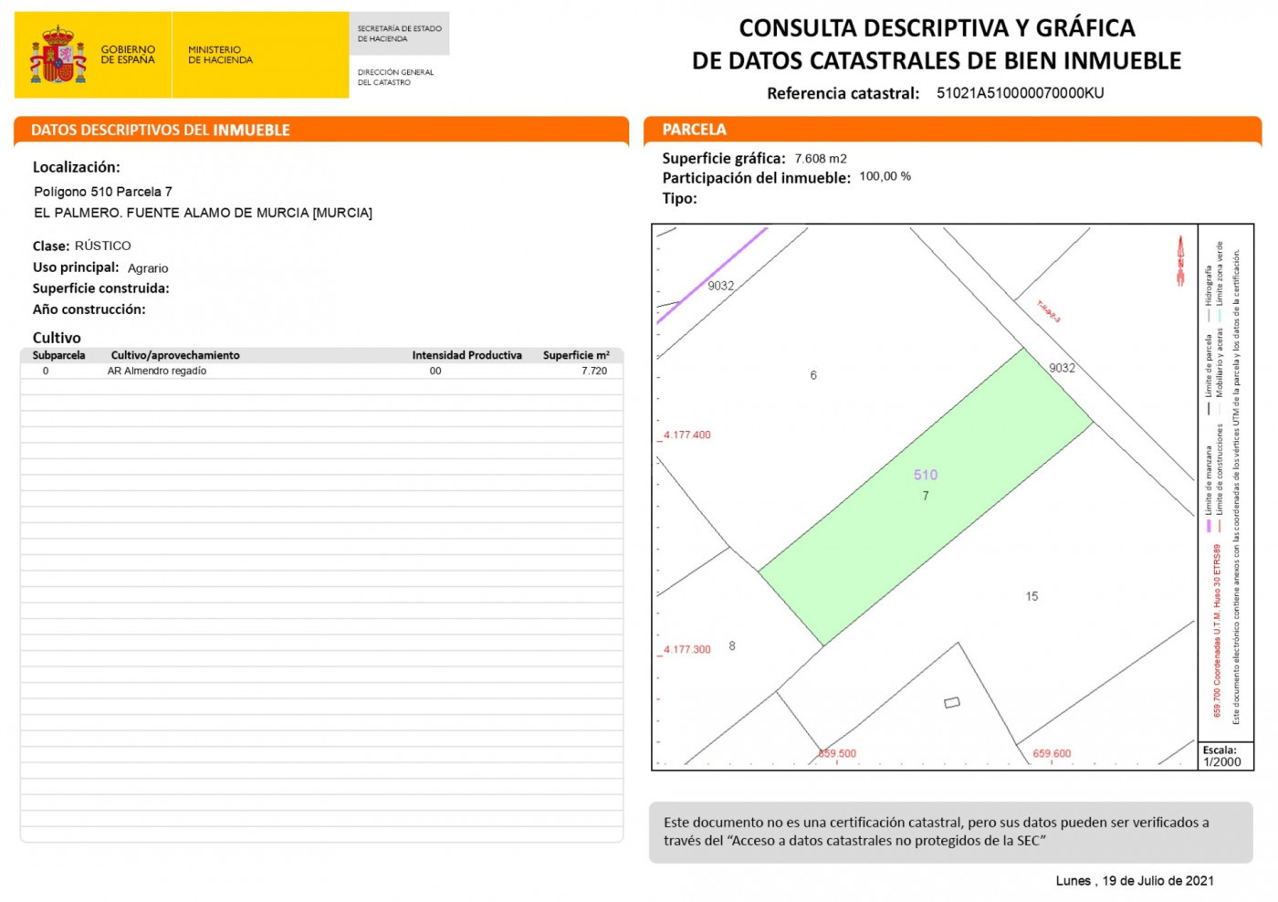Terreno en venta en Fuente Álamo