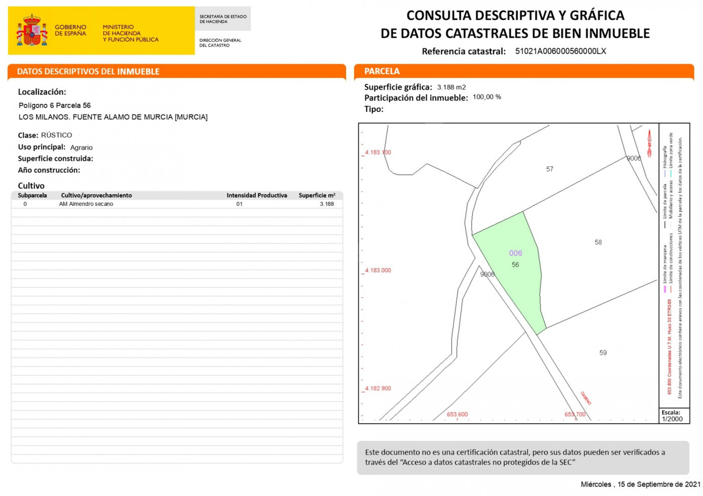 Terreno en venta en Fuente Álamo
