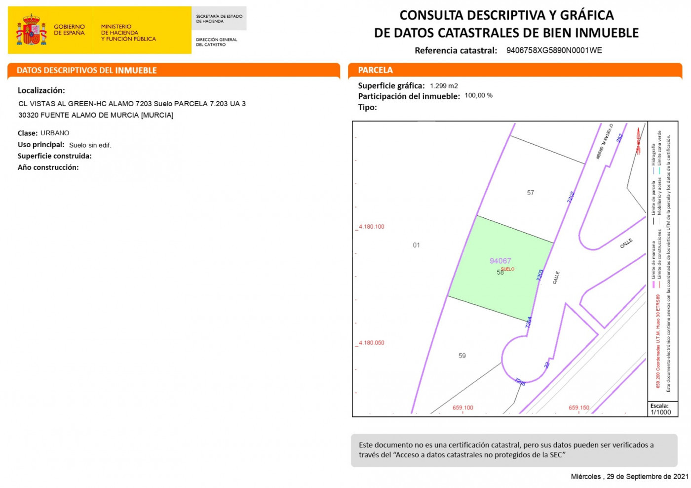 Parcela en venta en Los Almagros
