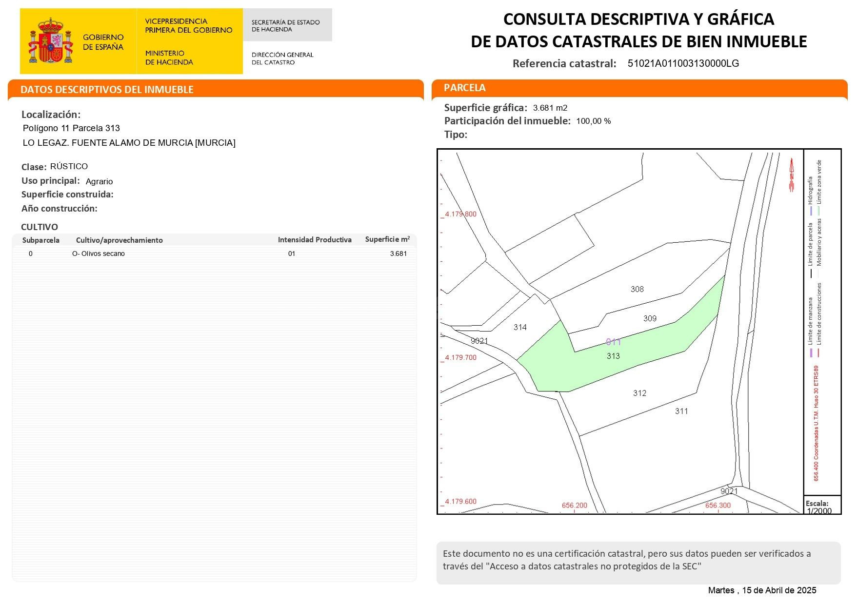TERRENO A LA VENTA EN CUEVAS DEL REYLLO, FUENTE ÁLAMO