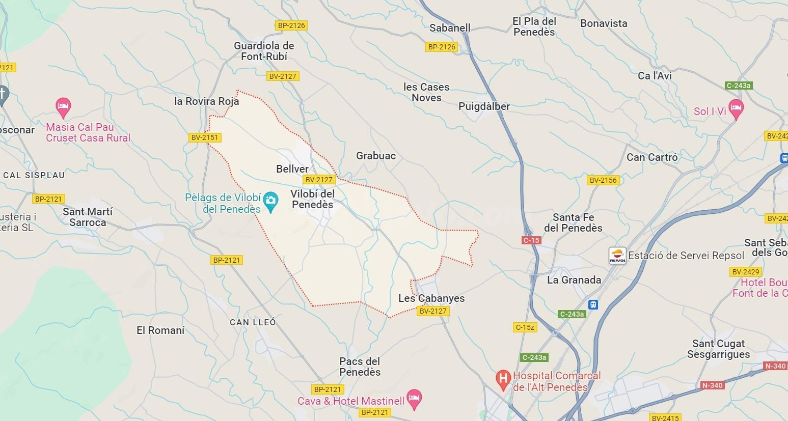 Parcela en venta en Vilobí del Penedès