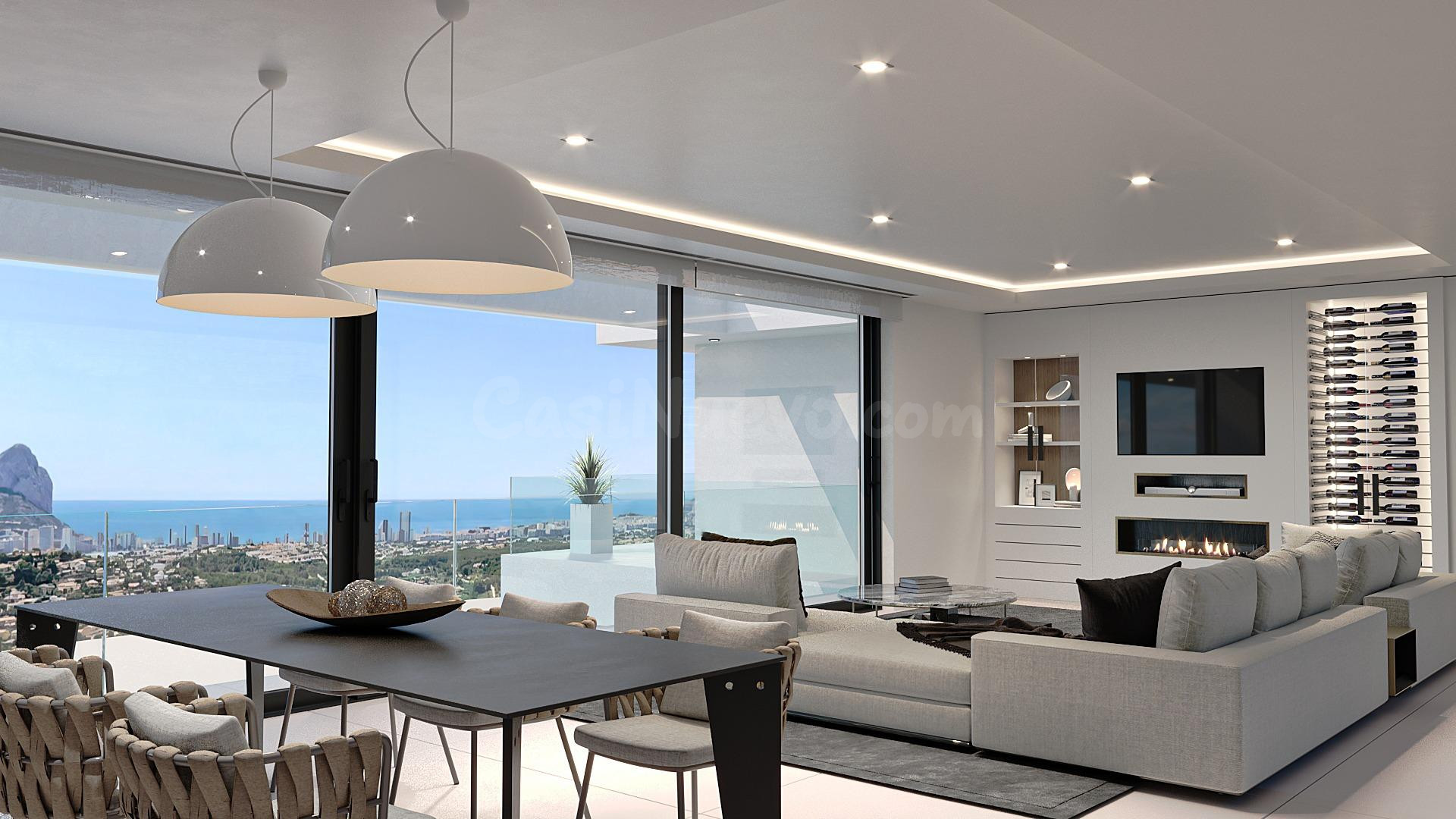 Elegante proyecto de nueva construcción con vistas al mar y a la montaña