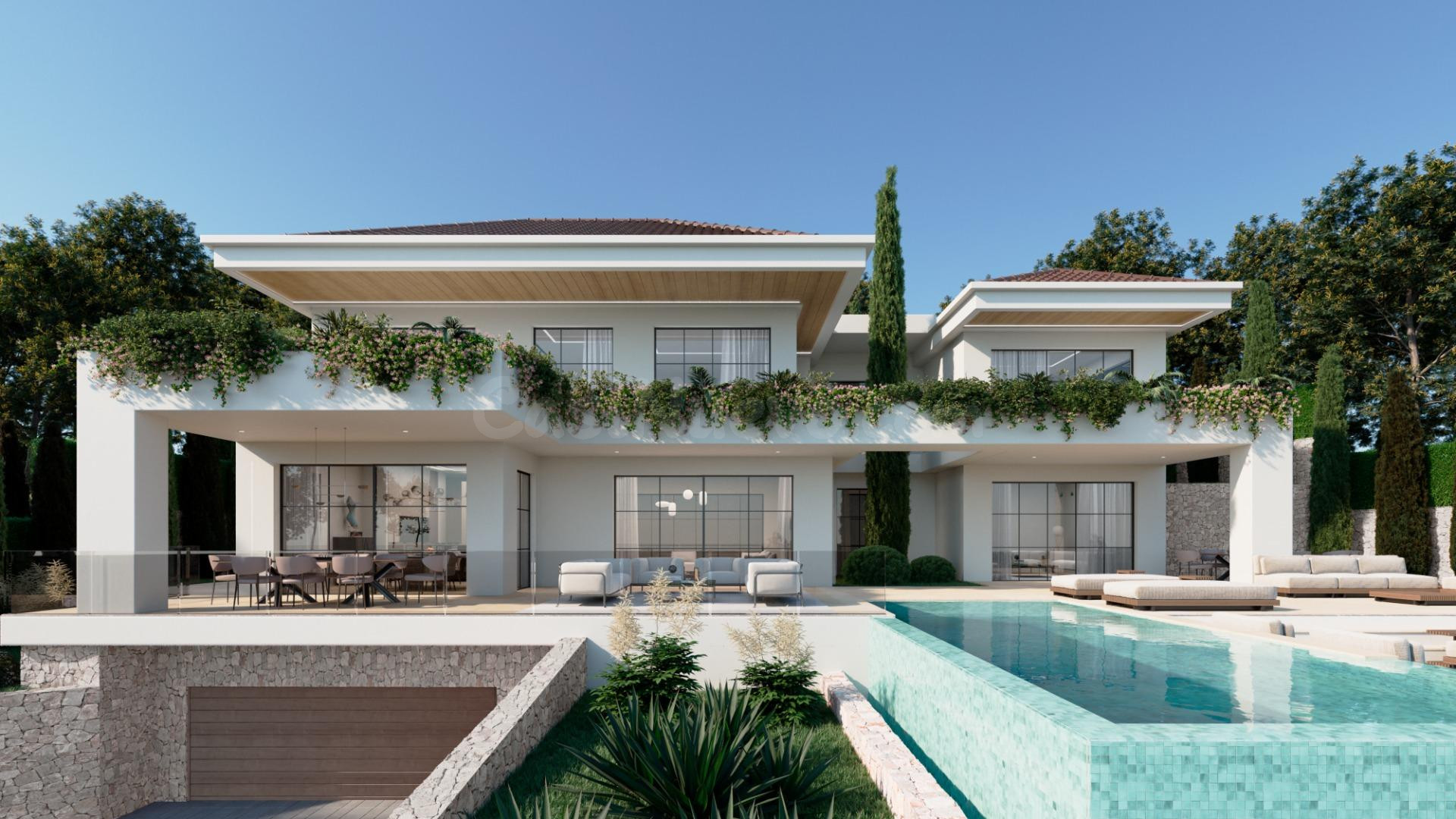 En construcción exclusiva villa de lujo orientación sur con vistas panoramicas al mar en Javea