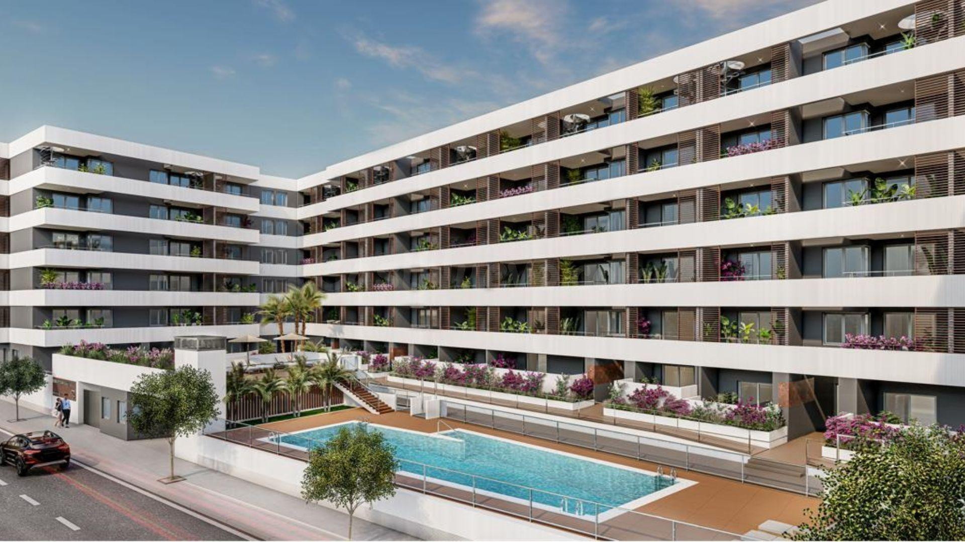 Piso de 3 dormitorios en residencial con piscina comunitaria en segunda linea de Las Delicias