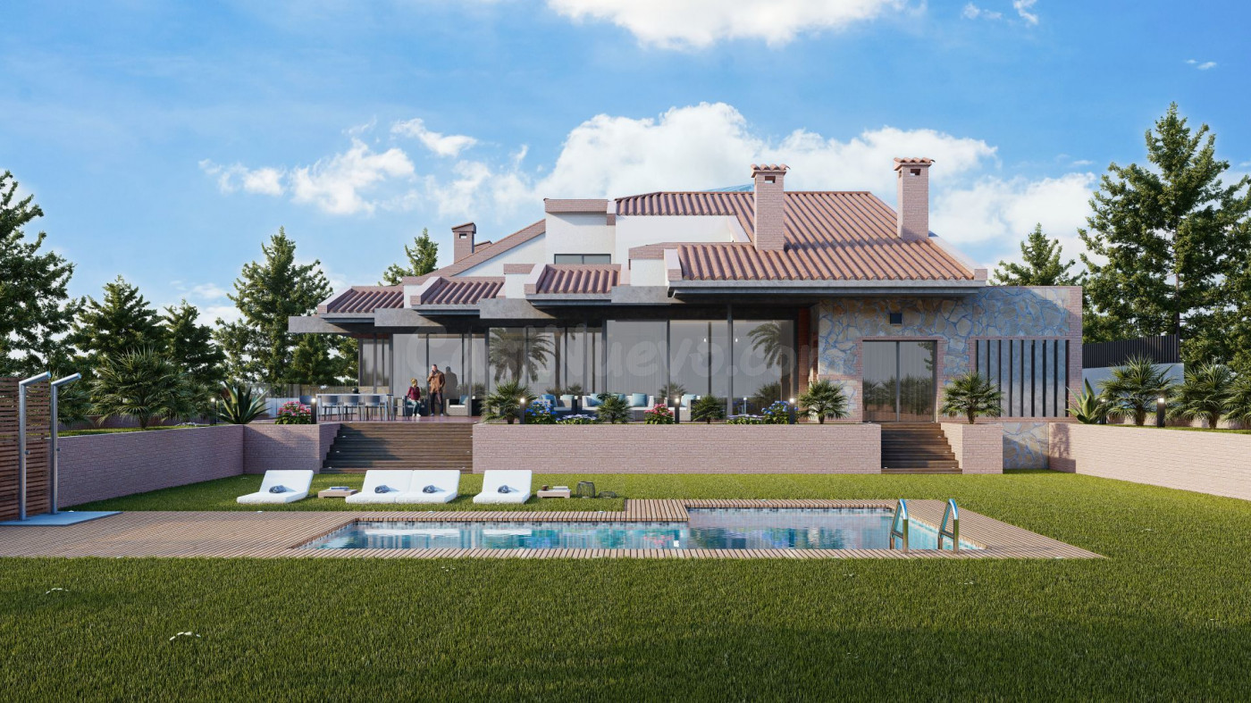 Se vende parcela con gran chalet en construcción pendiente de finalizar.