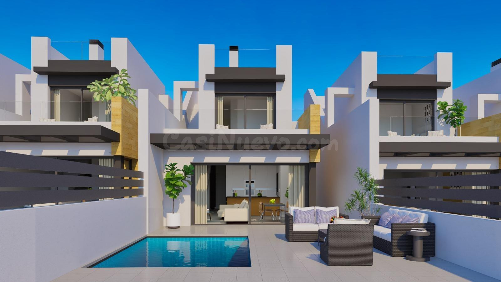 Moderna Vivienda de Dos Plantas con Piscina y Solárium en una Urbanización Tranquila