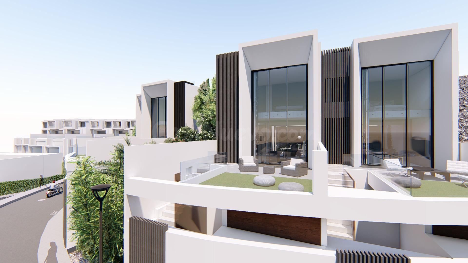 Obra nueva - Chalet adosado con piscina privada y vistas al mar en Torrox