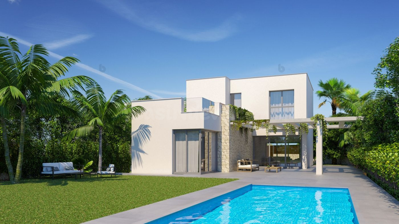 Villa con piscina y solarium en venta en Pilar de la Horadada