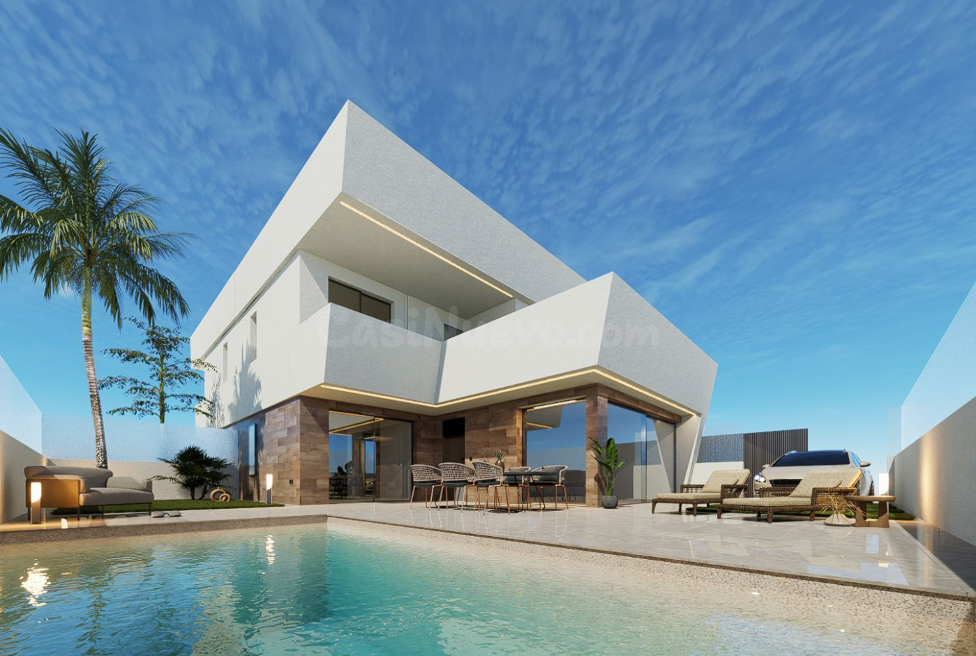 Villa elegante y contemporánea con piscina privada.