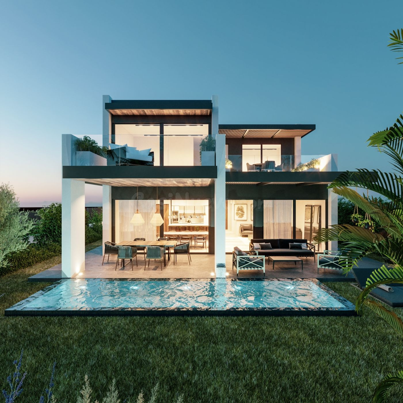 Villa de cuatro dormitorios y tres baños con vistas panorámicas, cerca de la playa y de las comodida