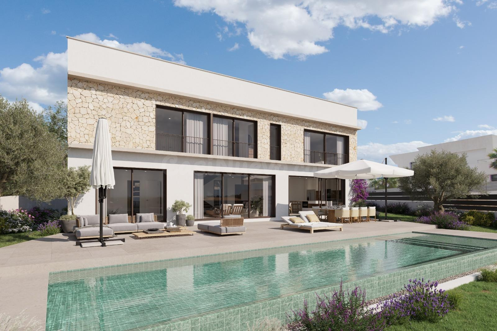 Chalet de diseño a estrenar con jardín y piscina