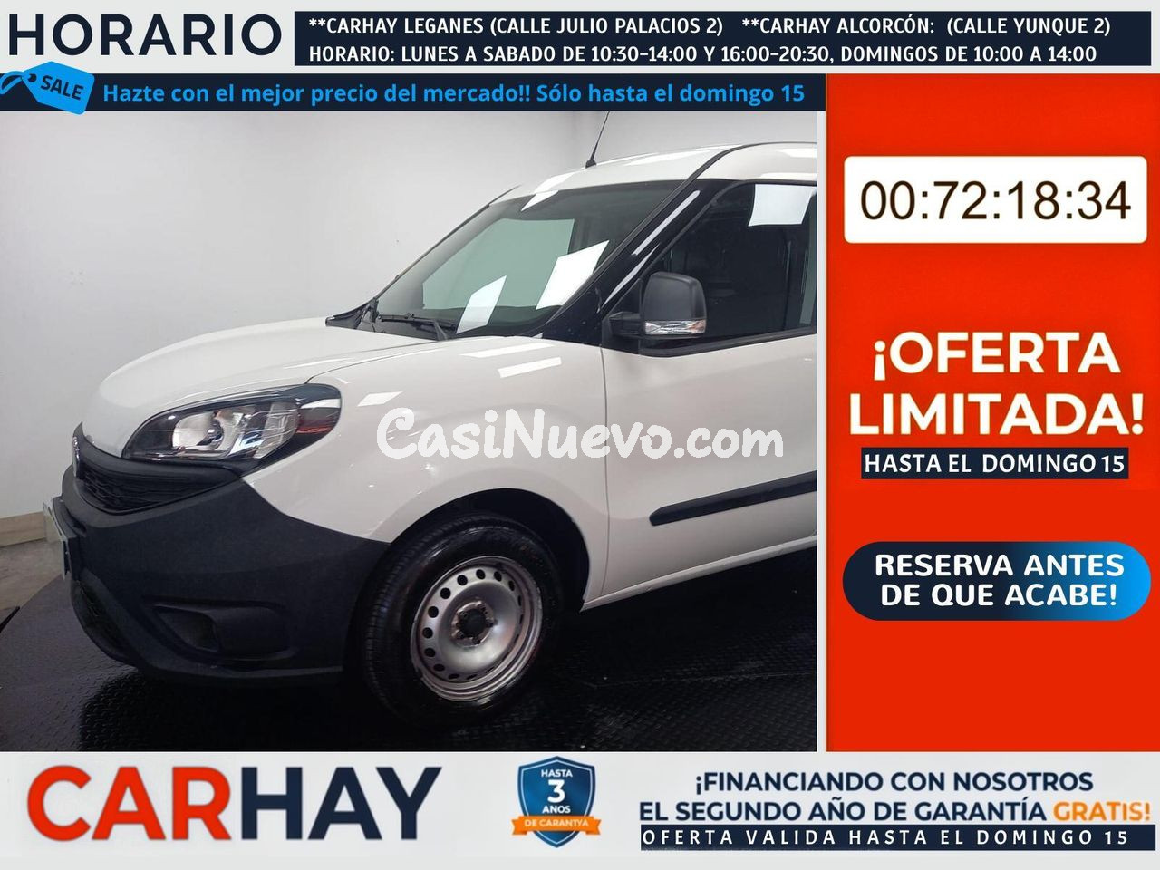 FIAT DOBLÓ CARGO FURGÓN BASE PLUS 1.3 MJET 70KW