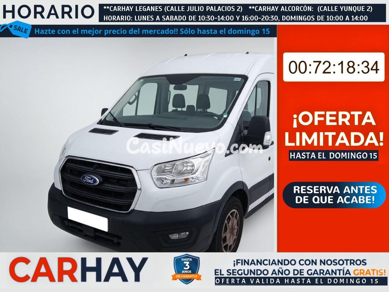 FORD TRANSIT 330 96kW L2H2 Kombi Trend MHEV - 9PLAZAS