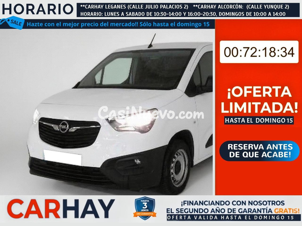 OPEL COMBO 1.5 TD 75KW (100CV) EXPRESS L H1 650KG