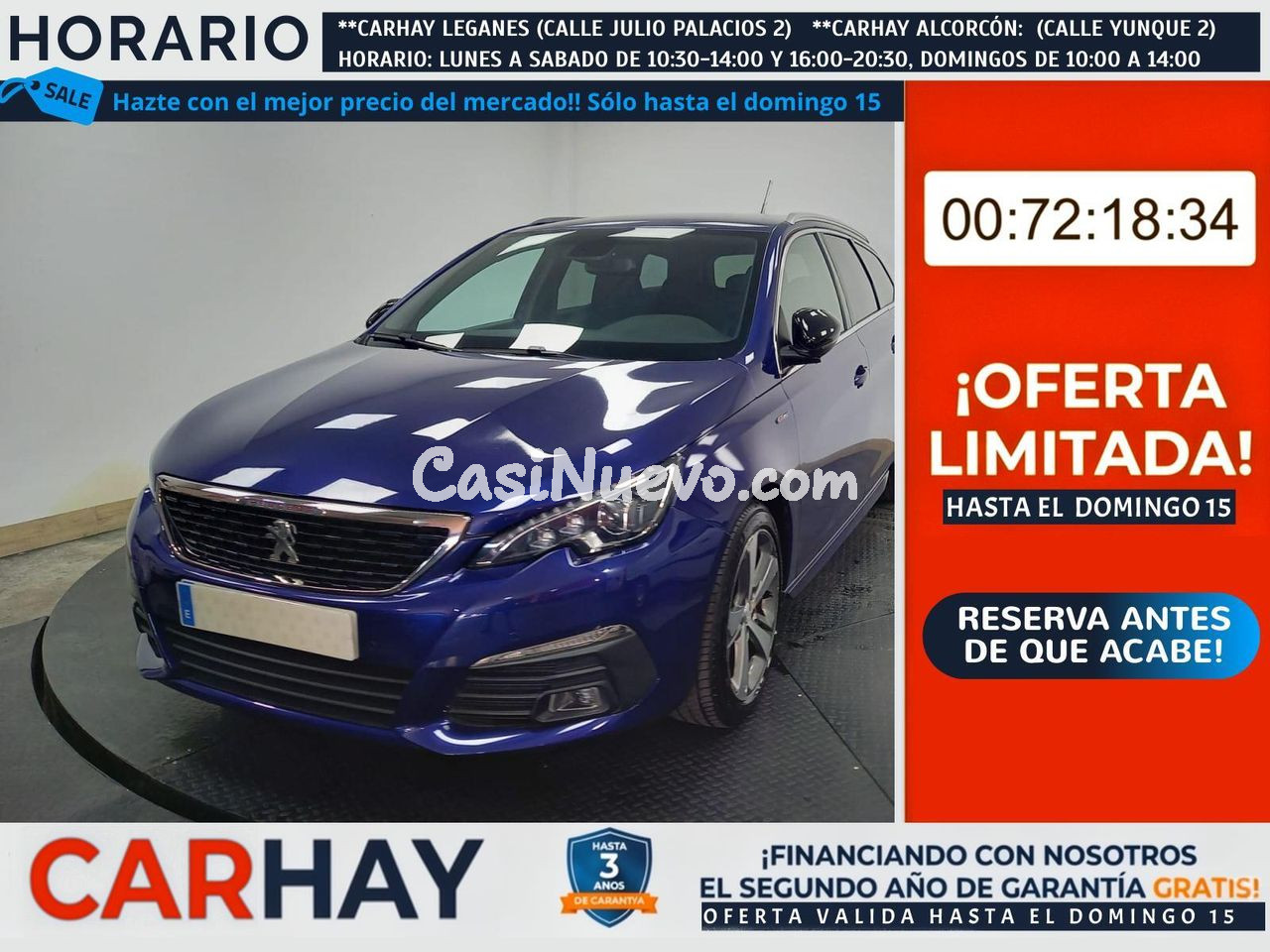 PEUGEOT 308 SW 1.5 BLUE HDI 130 GT LINE (EU6.2) 5D