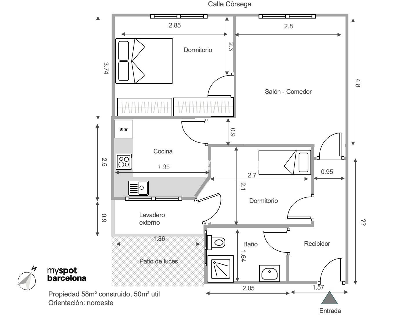 Encantador piso de dos habitaciones junto a la Sagrada Famil - foto 9