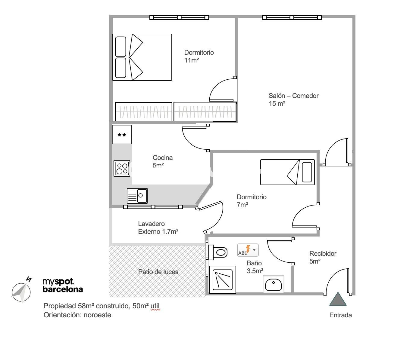 Encantador piso de dos habitaciones junto a la Sagrada Famil - foto 10