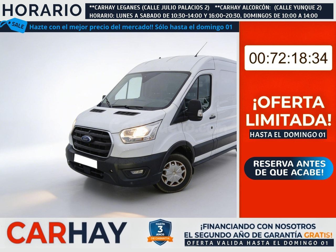 FORD TRANSIT furgón 310 96kW L2H2 Van Trend FWD MHEV