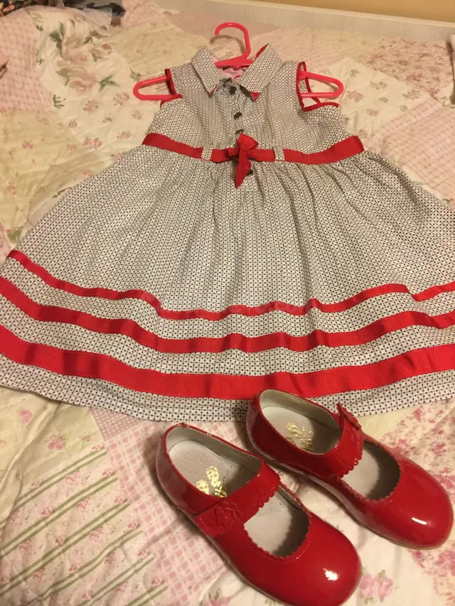 Vestido deux par deux talla 3 y zapatos 25