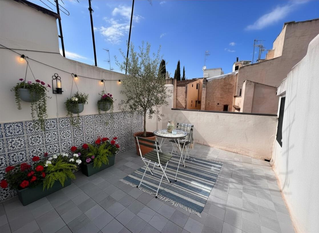 Encantador ático reformado con terraza privada en el centro.