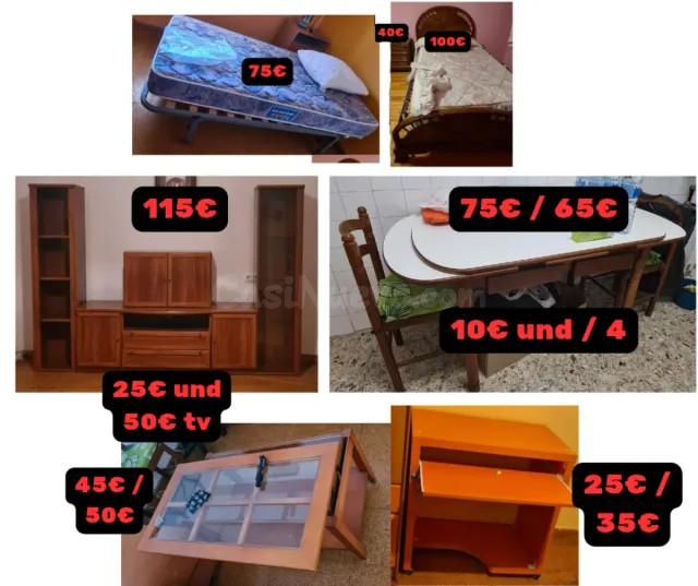 Muebles camas mesa escritorio módulos vitrinas