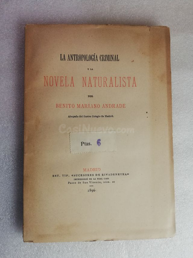 LA ANTROPOLOGIA CRIMINAL Y LA NOVELA NATURALISTA.