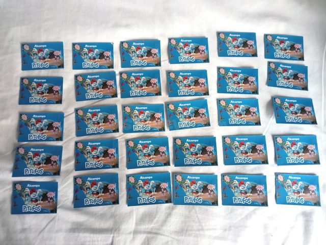 Sobres Cromos Colección Pitufos Alcampo