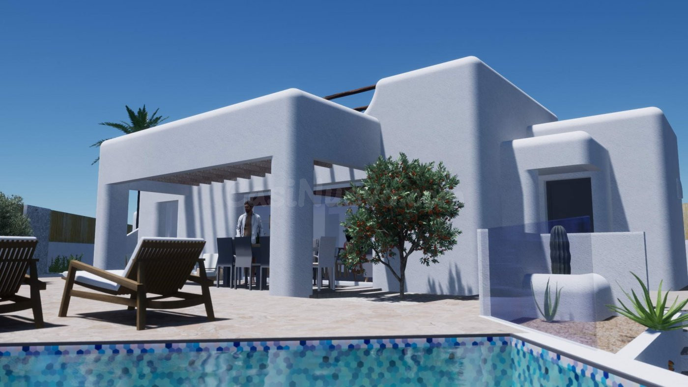 VILLA DE ESTILO IBICENCO DE OBRA NUEVA EN POLOP - foto 3