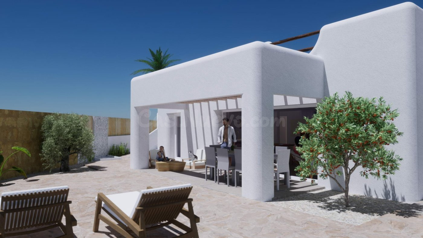 VILLA DE ESTILO IBICENCO DE OBRA NUEVA EN POLOP - foto 4