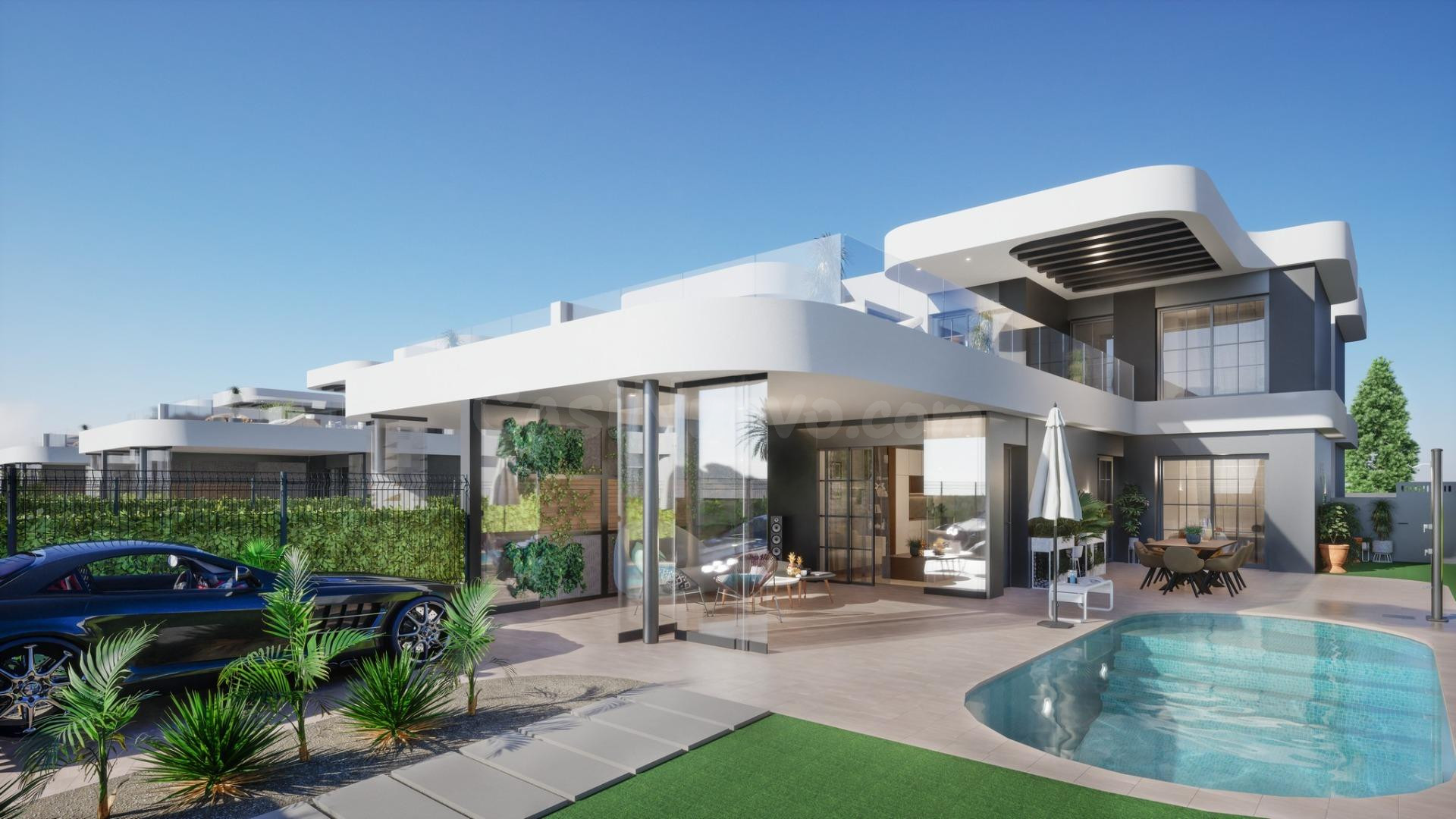 VILLAS PAREADAS DE OBRA NUEVA EN LOS ALCAZARES - foto 3