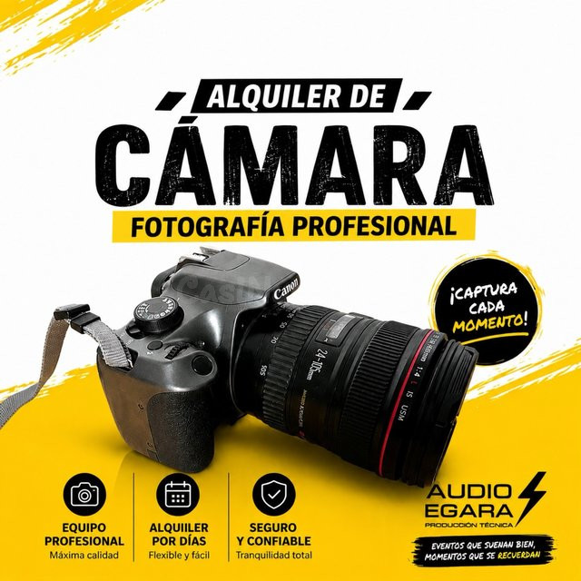 Alquiler Cámara fotografia objetivo canon