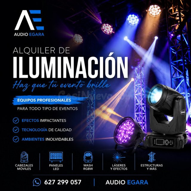 ALQUILER LUCES Y HUMO