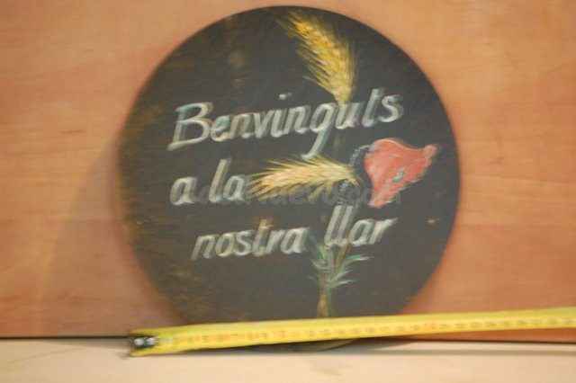 Plato Decoración Bienvenida. Madera pintado a mano - foto 2