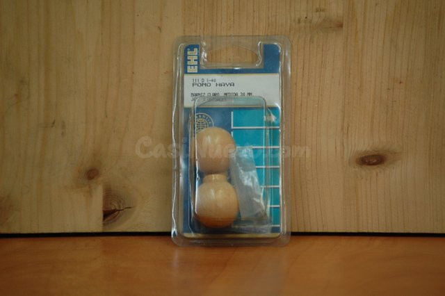 2 Pomos Madera esféricos