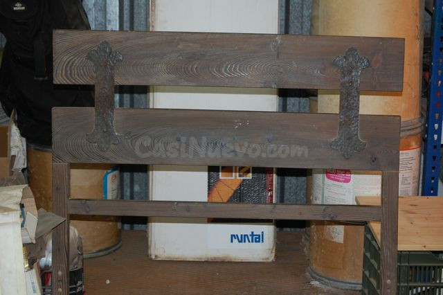 Cabecero antiguo de madera cama 90Cm