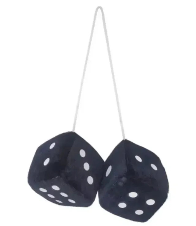 Dados Colgantes Felpa Negros