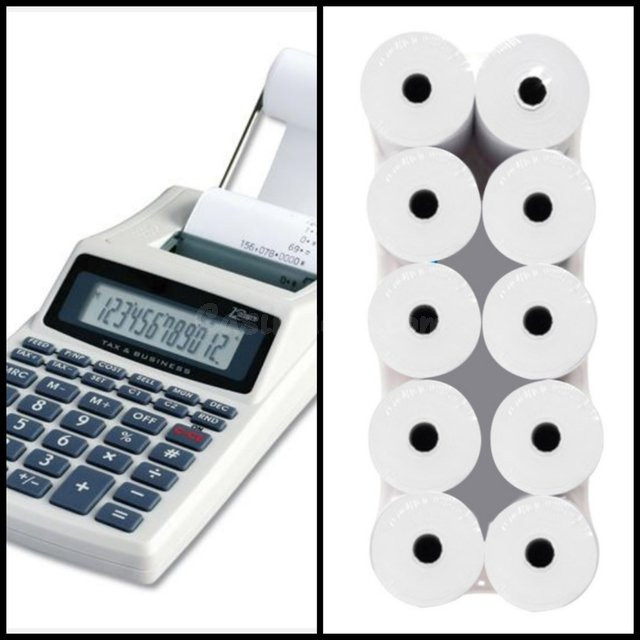 Calculadora Impresora 12 dígitos+10 rollos