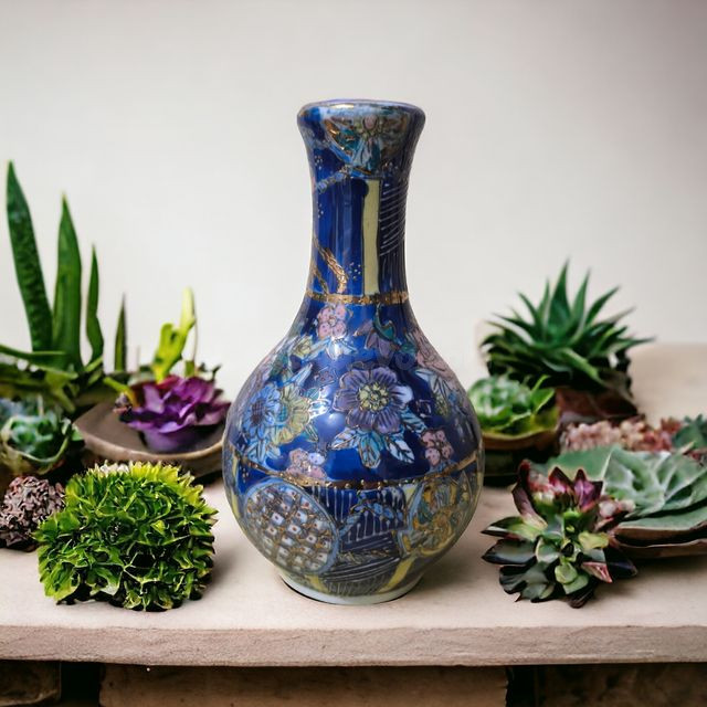 Jarrón Porcelana China Pintado a Mano