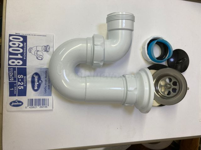 Sifón Curvo extensible, válvula fregadero Jimtem - foto 2