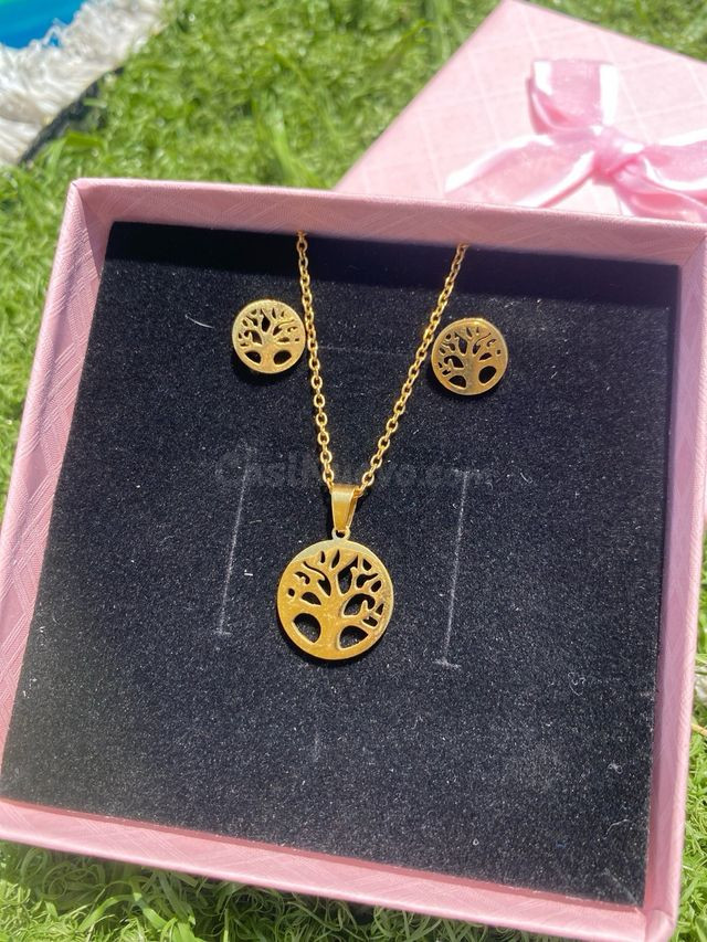 Pendientes árbol de la vida en oro de 18k y plata 925 – Malgrat de Mar