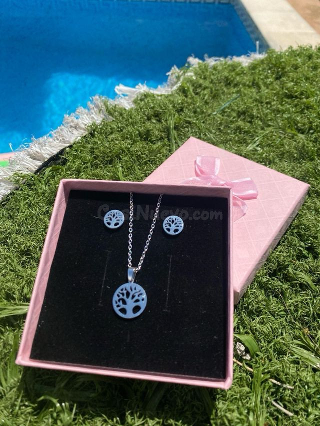 Pendientes árbol de la vida en oro de 18k y plata 925 – Malg - foto 3