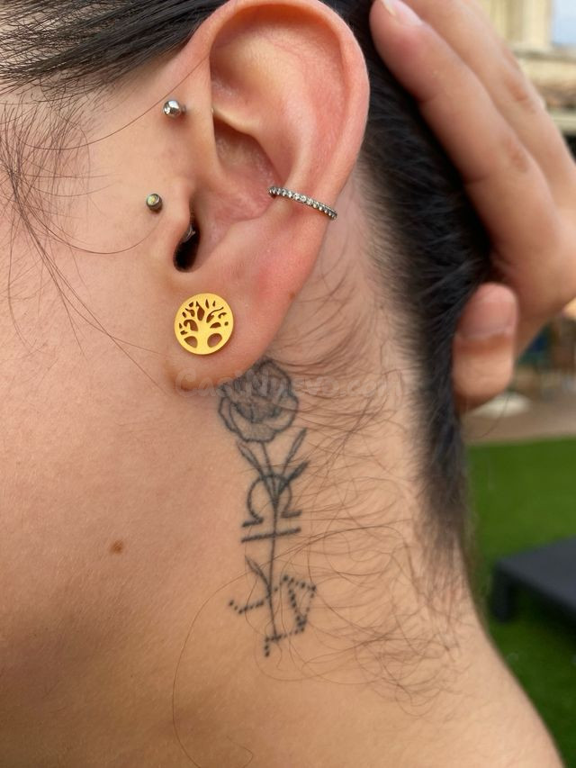 Pendientes árbol de la vida en oro de 18k y plata 925 – Malg - foto 5