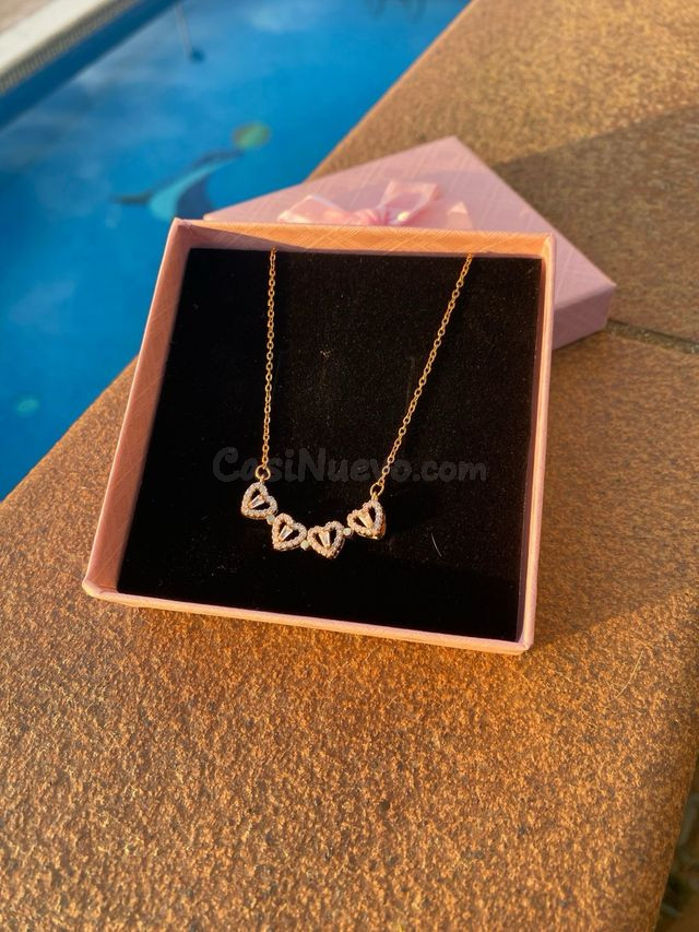 Pendiente Trébol Amor con Corazones – Oro 18k / Plata 925 –  - foto 5
