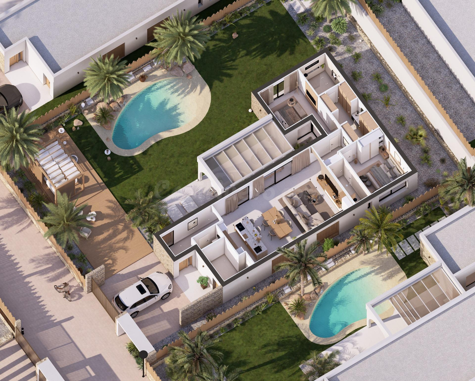 Villa 3 dormitorios con terraza y piscina privada - foto 3