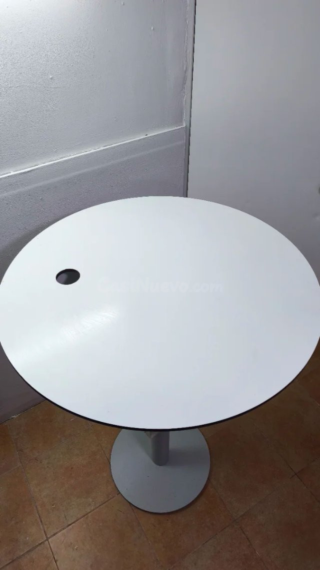 Mesa alta mostrador blanca y gris